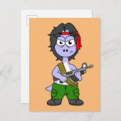 イラストレーションは気管支索張でランボの服を着ている。 ポストカード (正面/裏面)