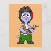 イラストレーションは気管支索張でランボの服を着ている。 ポストカード (正面)