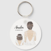 イラストレーションは私の花の女の子キーリング キーホルダー (正面)