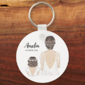 イラストレーションは私の花の女の子キーリング キーホルダー (正面)