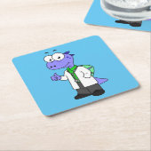 イラストレーションは脊髄黒医師。 スクエアペーパーコースター (アングル)