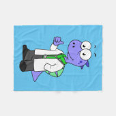 イラストレーションは脊髄黒医師。 フリースブランケット (正面(横))