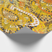 イラストレーションは黄色、オレンジ、茶色。私 ラッピングペーパー (角)