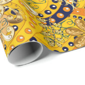 イラストレーションは黄色、オレンジ、茶色。私 ラッピングペーパー (ロールコーナー)