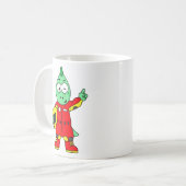 イラストレーションはAllosaurusレースカーのドライバー。 コーヒーマグカップ (正面左)