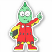 イラストレーションはAllosaurusレースカーのドライバー。 シール (正面)