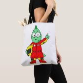 イラストレーションはAllosaurusレースカーのドライバー。 トートバッグ (クローズアップ)