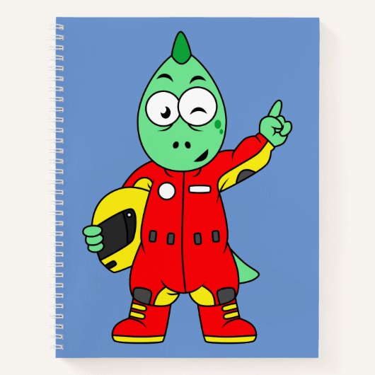 イラストレーションはAllosaurusレースカーのドライバー。 ノートブック (正面)