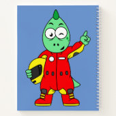 イラストレーションはAllosaurusレースカーのドライバー。 ノートブック (裏面)