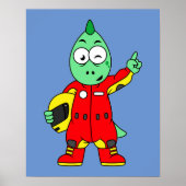 イラストレーションはAllosaurusレースカーのドライバー。 ポスター (正面)