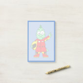 イラストレーションはAllosaurusレースカーのドライバー。 ポストイット (デスク上)