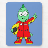 イラストレーションはAllosaurusレースカーのドライバー。 マウスパッド (正面)