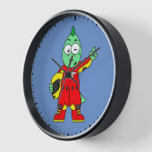 イラストレーションはAllosaurusレースカーのドライバー。 壁時計 (傾斜)