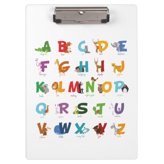 イラストレーションアルファベット クリップボード (正面)