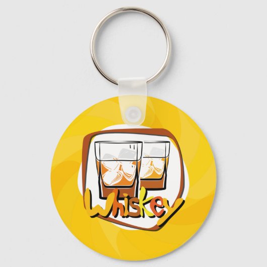 イラストレーションウィスキーオンアイス キーホルダー (正面)