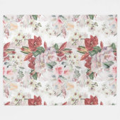 イラストレーションエレガントアートワーク蘭とリリー・レース フリースブランケット (正面(横))