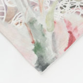 イラストレーションエレガントアートワーク蘭とリリー・レース フリースブランケット (角)