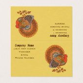 イラストレーションオスの七面鳥の尾の秋の色 名刺 (外部フラット)