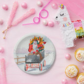 イラストレーションオブサンタクルーホリデー紙プレート ペーパープレート (パーティー)