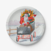 イラストレーションオブサンタクルーホリデー紙プレート ペーパープレート (正面)