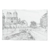 イラストレーションオブノートルダムデパリ 枕カバー (裏面)