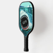 イラストレーションカスタムモノグラムシャーク ピックルボールラケット (左)