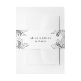 イラストレーションクラシックフローラリリー 招待状ベリーバンド