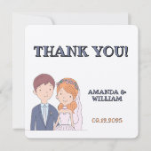 イラストレーションシンプルーの夫人たちCartoon-IikeCartoon-Iike 結婚 サンキューカード (正面)