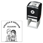 イラストレーションシンプルーの夫人たちCartoon-IikeCartoon-Iike 結婚 セルフインキングスタンプ (インサイチュ)