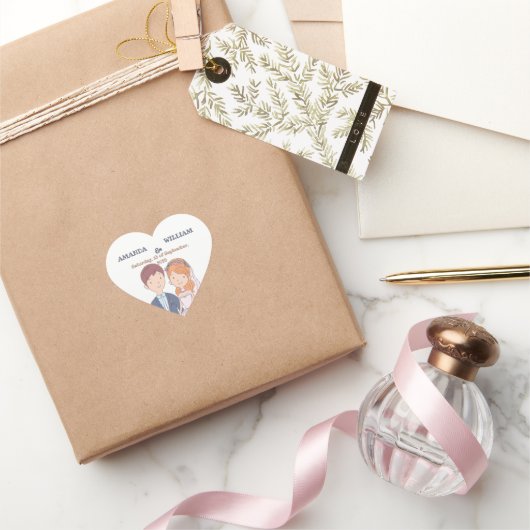 イラストレーションシンプルーの夫人たちCartoon-IikeCartoon-Iike 結婚 ハートシール (ギフト)