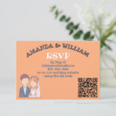 イラストレーションシンプルーの夫人たちCartoon-IikeCartoon-Iike 結婚 出欠カード (スタンド正面)