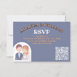 イラストレーションシンプルーの夫人たちCartoon-IikeCartoon-Iike 結婚 出欠カード