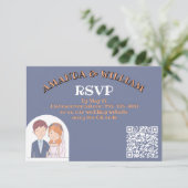 イラストレーションシンプルーの夫人たちCartoon-IikeCartoon-Iike 結婚 出欠カード (スタンド正面)