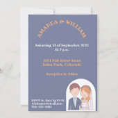 イラストレーションシンプルーの夫人たちCartoon-IikeCartoon-Iike 結婚 招待状 (裏面)