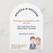 イラストレーションシンプルーの夫人たちCartoon-IikeCartoon-Iike 結婚 招待状 (裏面)