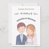 イラストレーションシンプルーの夫人たちCartoon-IikeCartoon-Iike 結婚 招待状 (正面)