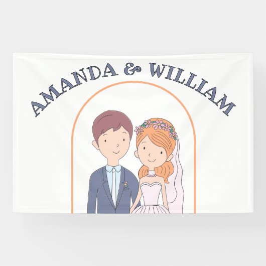 イラストレーションシンプルーの夫人たちCartoon-IikeCartoon-Iike 結婚 横断幕 (横)