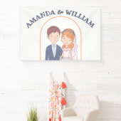 イラストレーションシンプルーの夫人たちCartoon-IikeCartoon-Iike 結婚 横断幕 (インサイチュ)