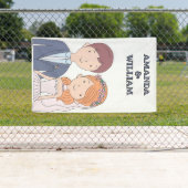 イラストレーションシンプルーの夫人たちCartoon-IikeCartoon-Iike 結婚 横断幕 (インサイチュ)