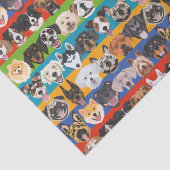 イラストレーションシームレスパターンカラフル犬 薄葉紙 (詳細)