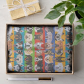 イラストレーションシームレスパターンカラフル犬 薄葉紙 (ギフト)