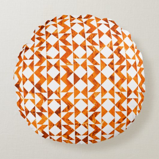 イラストレーションシームレスboho幾何学的パターンイゾラ ラウンドクッション (正面)