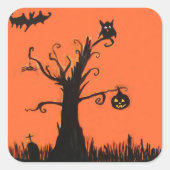 「イラストレーションスクエアステッカー、光沢 スクエアシール (正面)