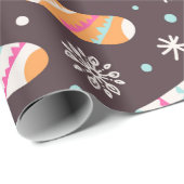 イラストレーションソックス付きシームレスなクリスマスパターン ラッピングペーパー (ロールコーナー)