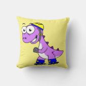 イラストレーションティラノサウルススケートで滑るのレックス。 クッション (正面)