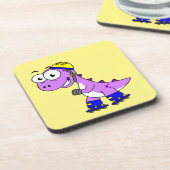 イラストレーションティラノサウルススケートで滑るのレックス。 コースター (左側)