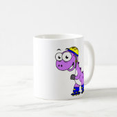イラストレーションティラノサウルススケートで滑るのレックス。 コーヒーマグカップ (正面右)