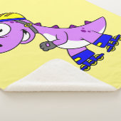 イラストレーションティラノサウルススケートで滑るのレックス。 シェルパブランケット (3/4)