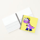 イラストレーションティラノサウルススケートで滑るのレックス。 ノートブック (内部)