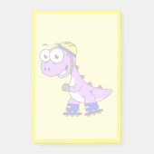 イラストレーションティラノサウルススケートで滑るのレックス。 ポストイット (正面)